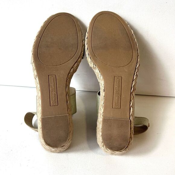 Tommy Bahama Sandals Womens 9.5M Metallic Gold Comfort Casual Wedge Slip On Shoe - Picture 10 of 10